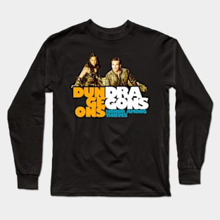 Dungeons & Dragons: Honor Among Thieves 2023 movies  Chris Pine as Edgin and Michelle Rodriguez as Holga fan works graphic design by ironpaette Long Sleeve T-Shirt